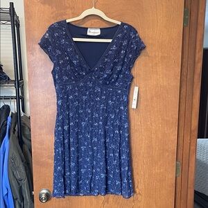 No Boundaries Navy Floral Lace Dress